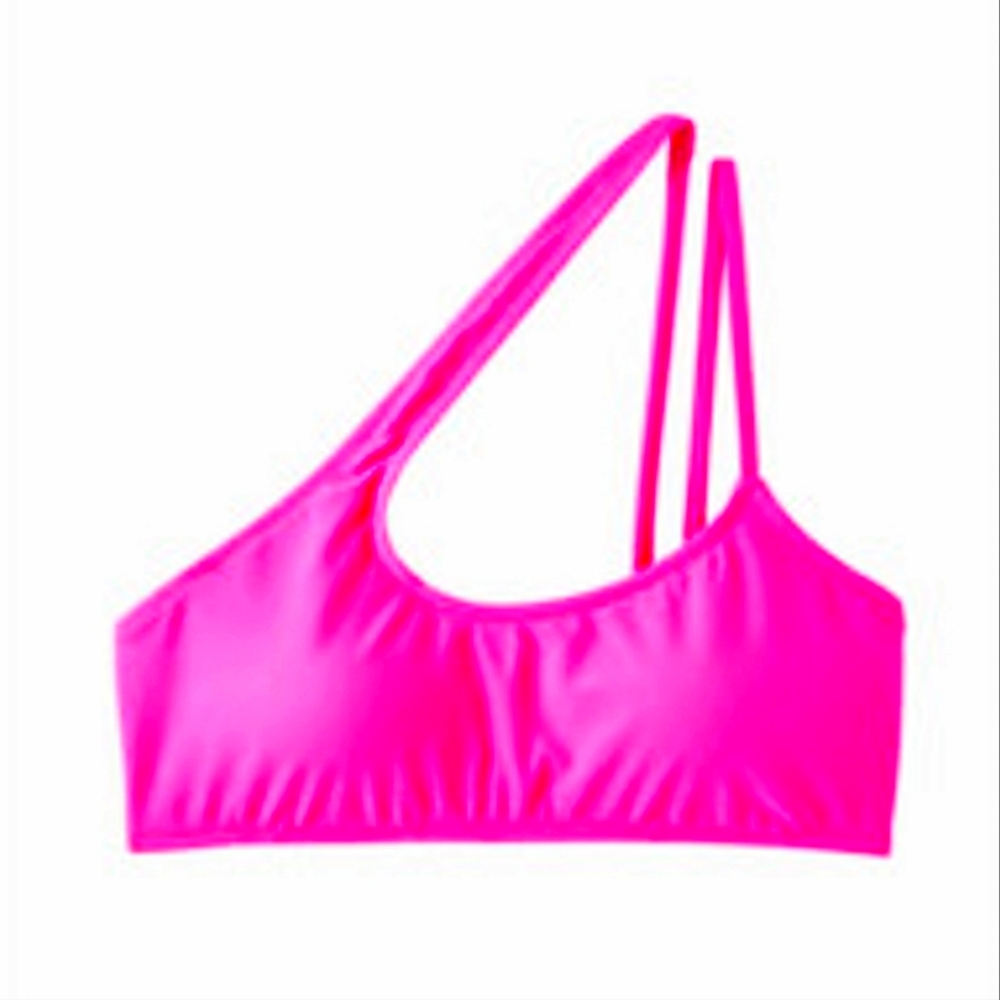Express Hot Pink Strappy One-Shoulder Bikini Top